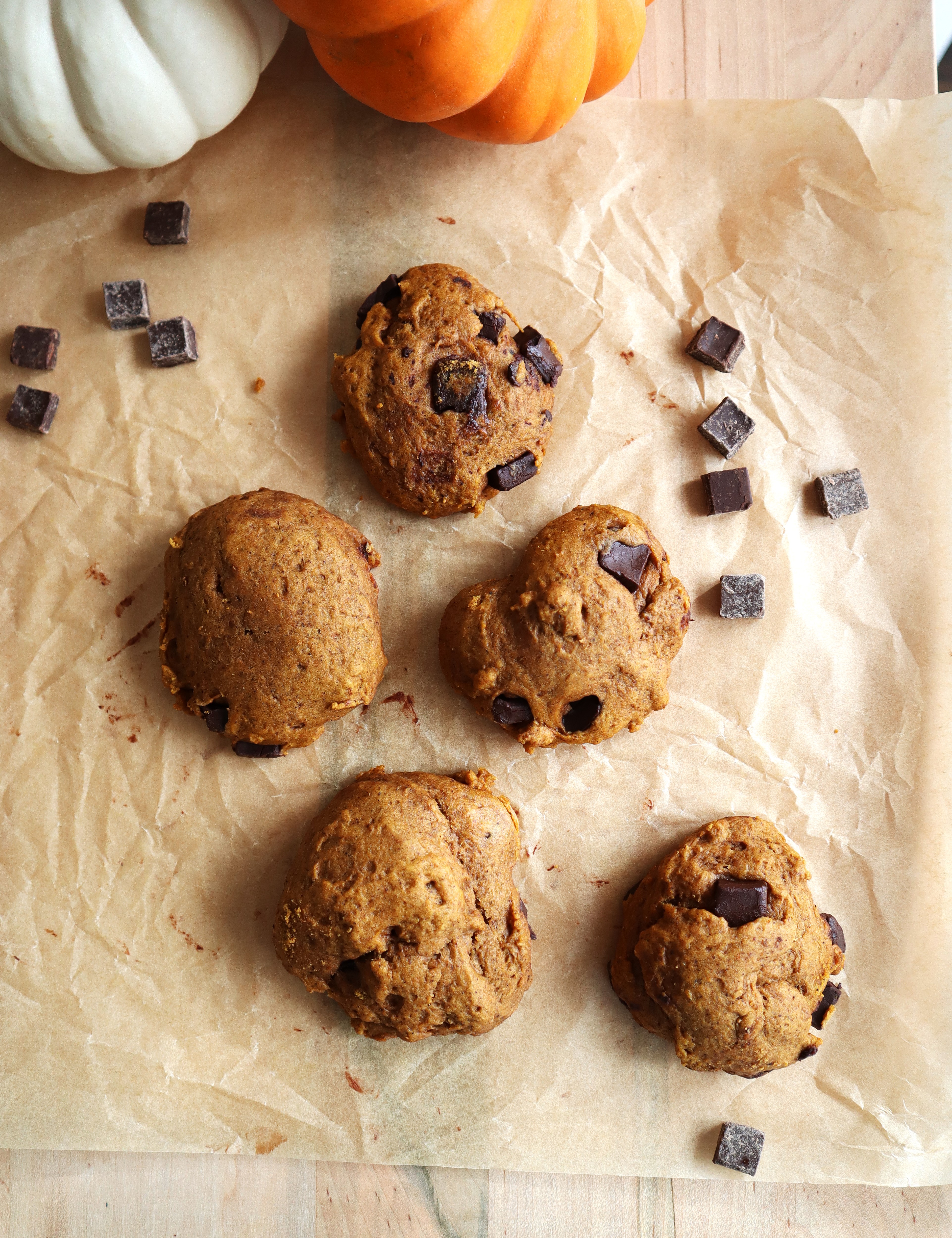 Dark Chocolate Chunk Pumpkin Cookies